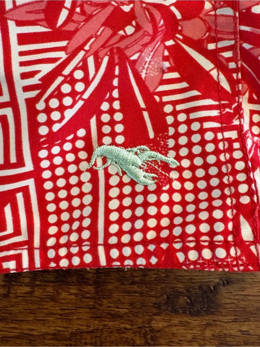 Ted Baker London Lobster Print Swim Trunks Men’s Size 6 US XL Red Orange